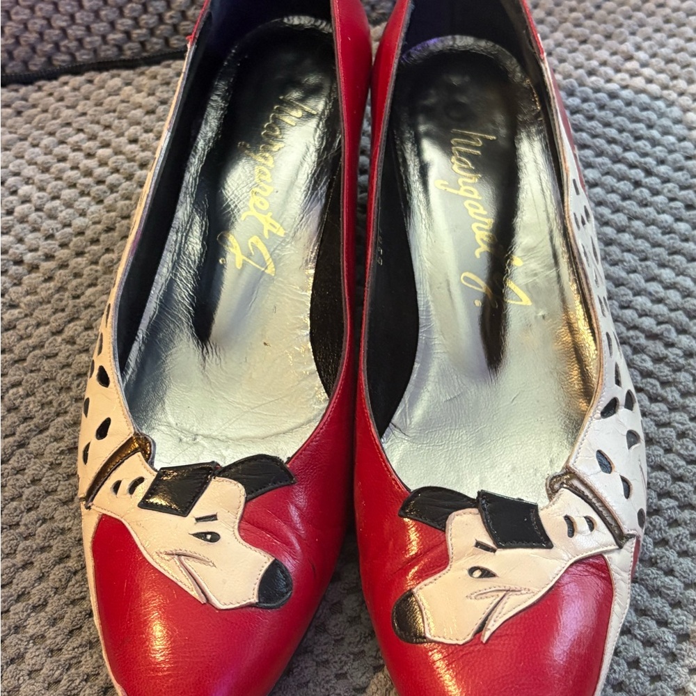 Margaret J. Red and White Dalmatian Flats
